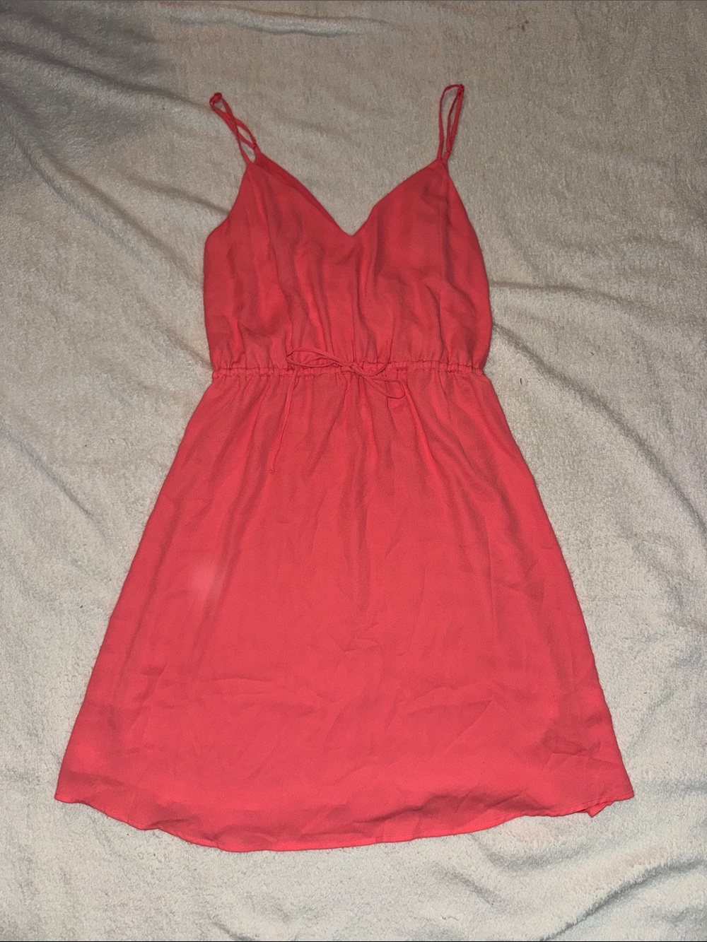 Babaton Summer Coral Spaghetti-Strap Mini Dress